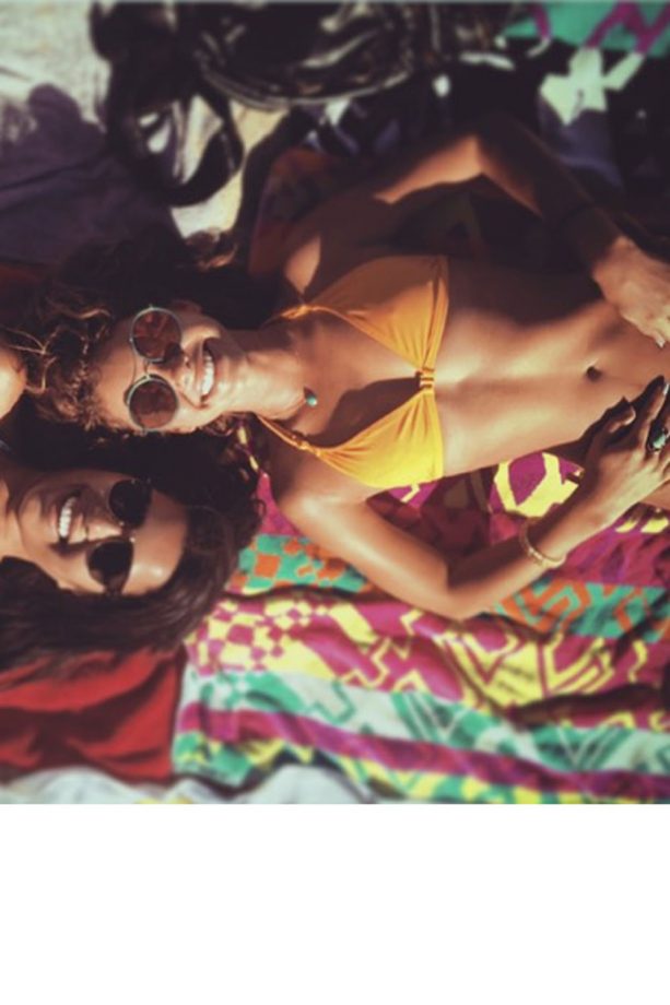 Sarah Hyland Heads To The Beach In An Orange Bikini, 2015