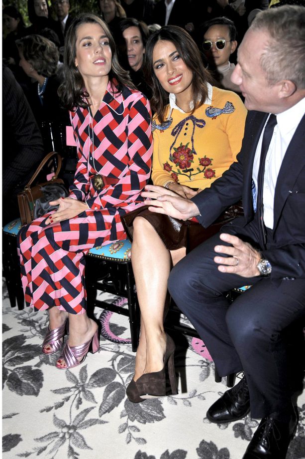 Charlotte Casiraghi, Salma Hayek And Francois-Henri Pinault Front Row At Gucci, 2015