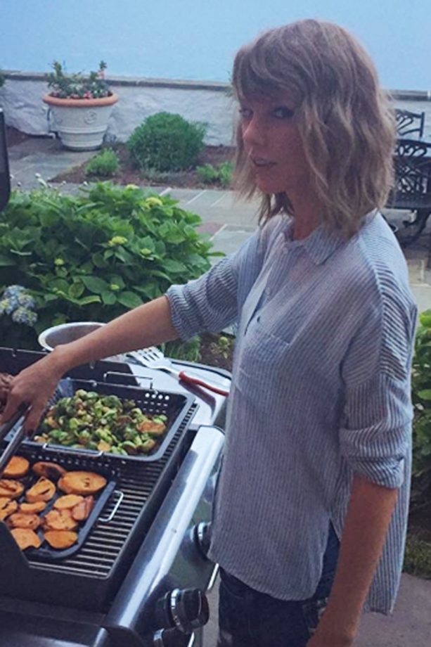 Calvin Harris Uploads A Photo Of Taylor Swift Manning The BBQ, 2015