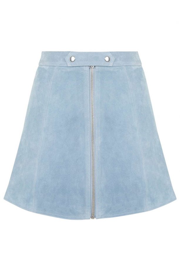 Topshop Blue Suede Skirt, £75