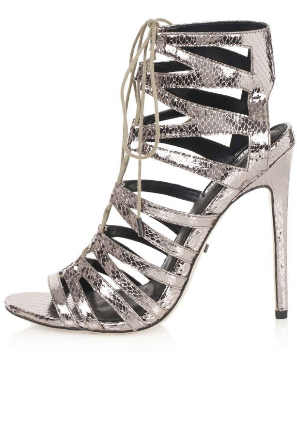 Topshop Snake-Effect Ghillie Sandals, £50