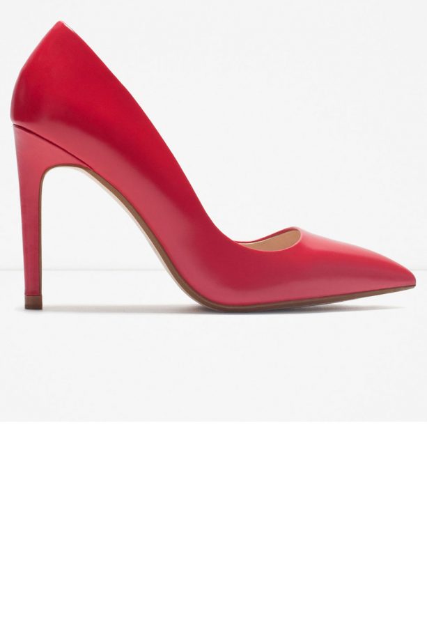 Zara Red Leather Court Shoe, £39.99