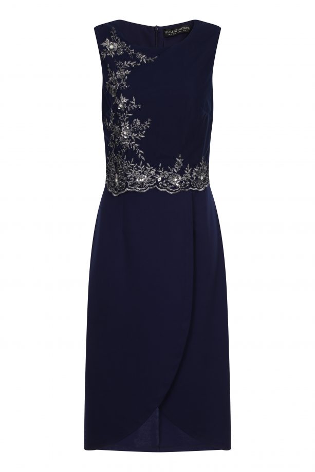 Little Mistress By LOOK Magazine Navy And Silver Embellished Dress, £75