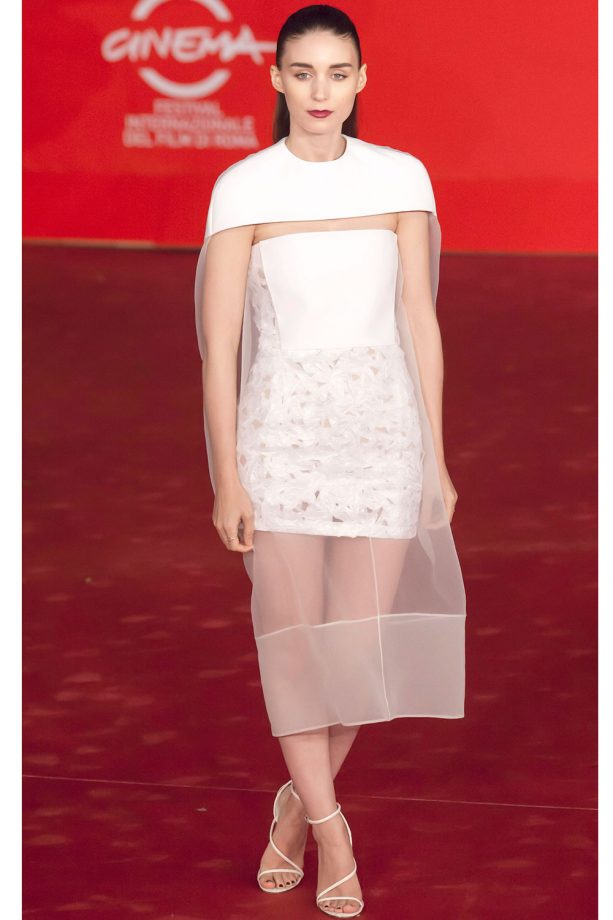 Rooney Mara Wears A Sheer Cape Dress At The 'Her' Film Premiere In Rome, 2013