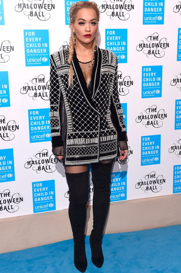 RIta Ora Rocks Balmain At The UNICEF Halloween Ball In London, 2015