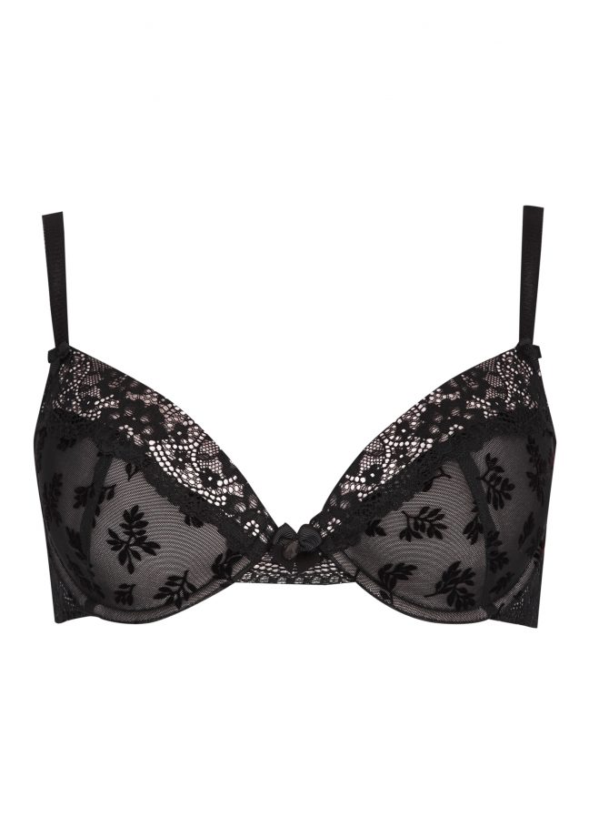 Tu At Sainsbury's Patterned Black Bra