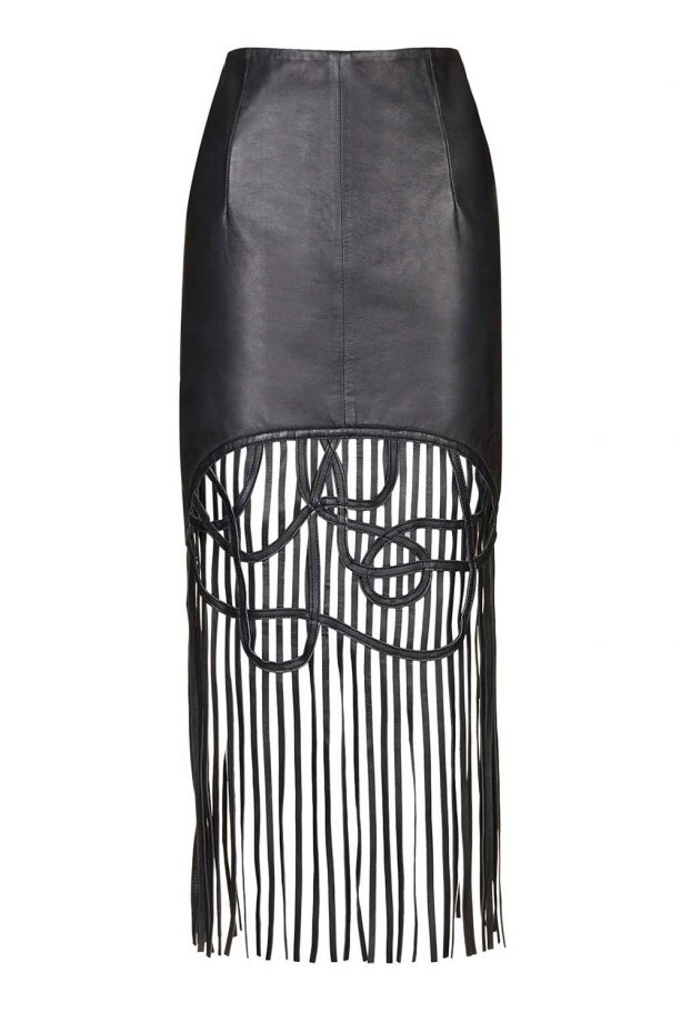 Topshop Leather Midi Skirt, £120