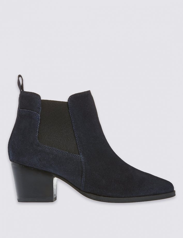 M&S Suede Block Heel Boots, £45