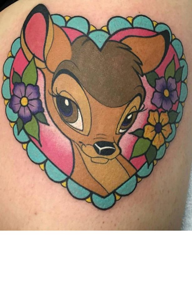 Bambi Heart, By @Tattoosbyjaclyn