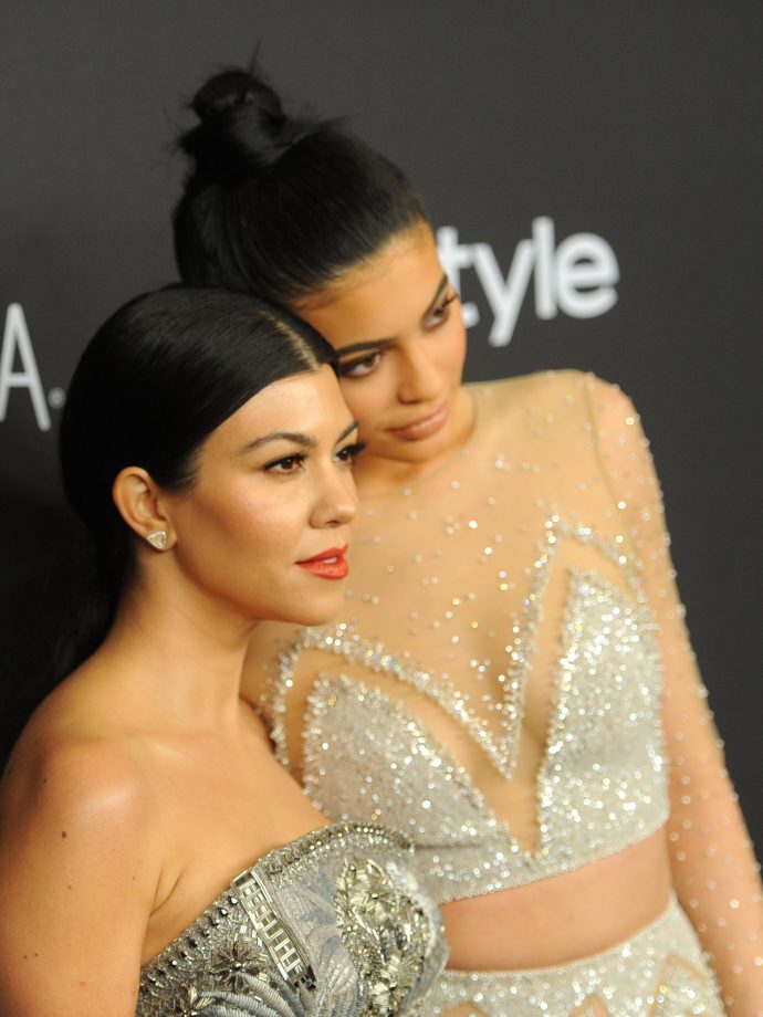 Kylie Jenner And Kourtney Kardashian At The InStyle And Warner Bros Golden Globe Party, 2016