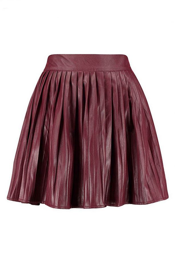 Boohoo Pleated Leather Look Mini Skirt, £18