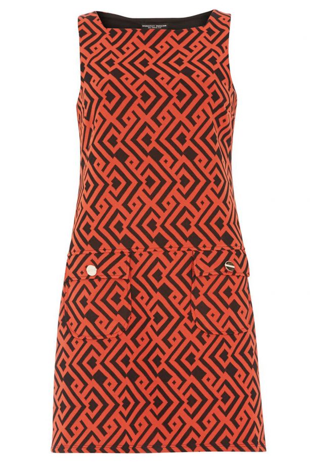Dorothy Perkins Orange Printed Pinny Dress, £25