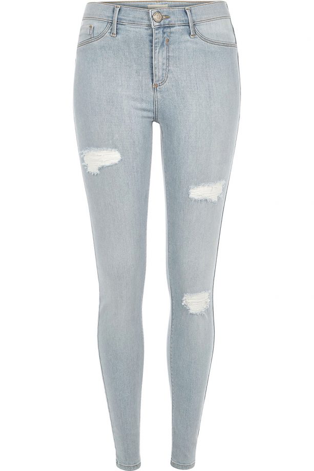 River Island Light Wash Dipped Molly Jeggings, £42
