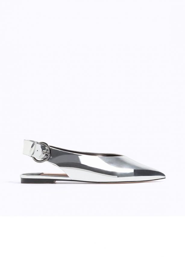Stradivarius Silver Flats, £25.99