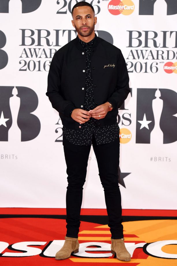 Marvin Humes Opts For An All-Black Ensemble At The Brit Awards, 2016