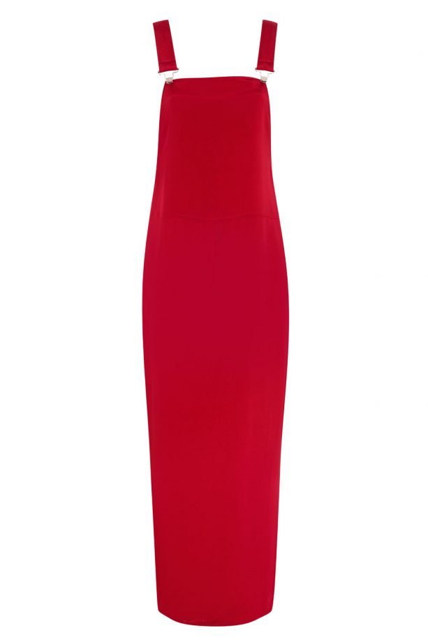 Red Dungaree Maxi Dress, £35, Dorothy Perkins