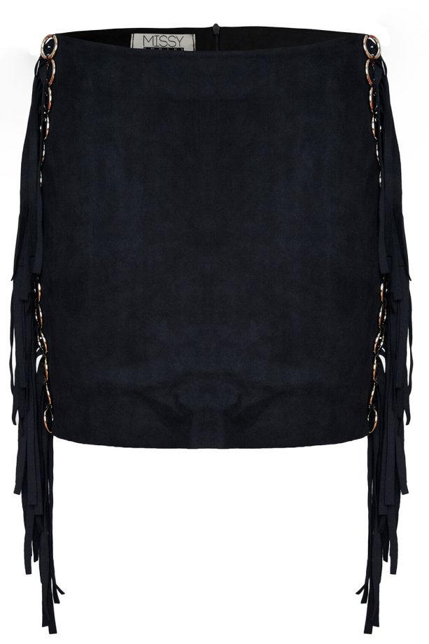 Missy Empire Etta Suede Ring and Tassel Detail Mini Skirt, £27