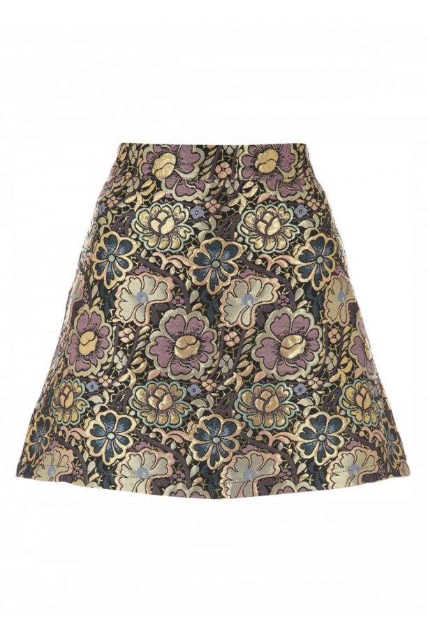 Jane Norman Gold Jacquard Mini Skirt, £35