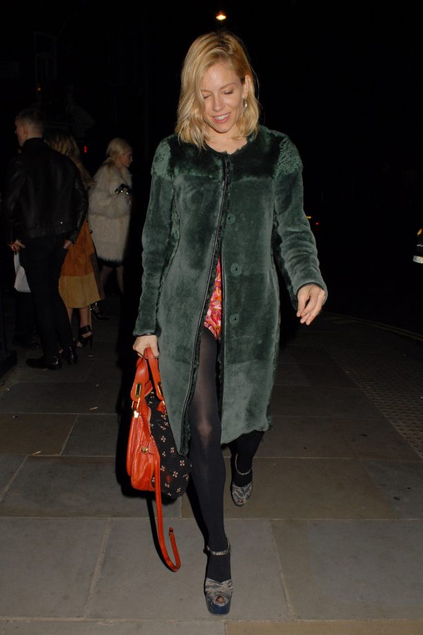 Sienna Miller Leaves LOVE Magazine's Christmas Party In London, 2015