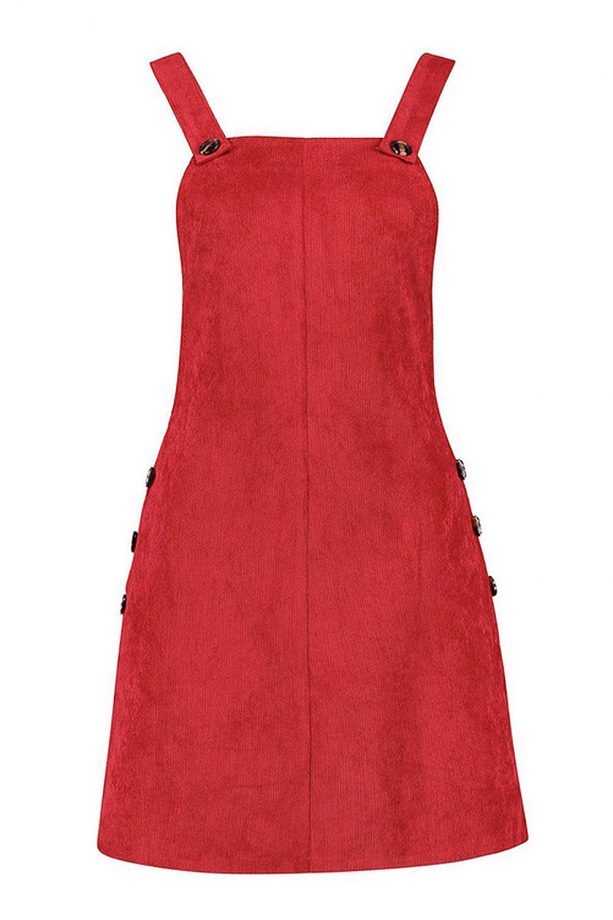 Boohoo Natasha Cord Button Pinafore Dress, £20