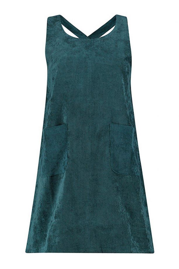 Boohoo Eliana Cord Pinafore Dress, £15
