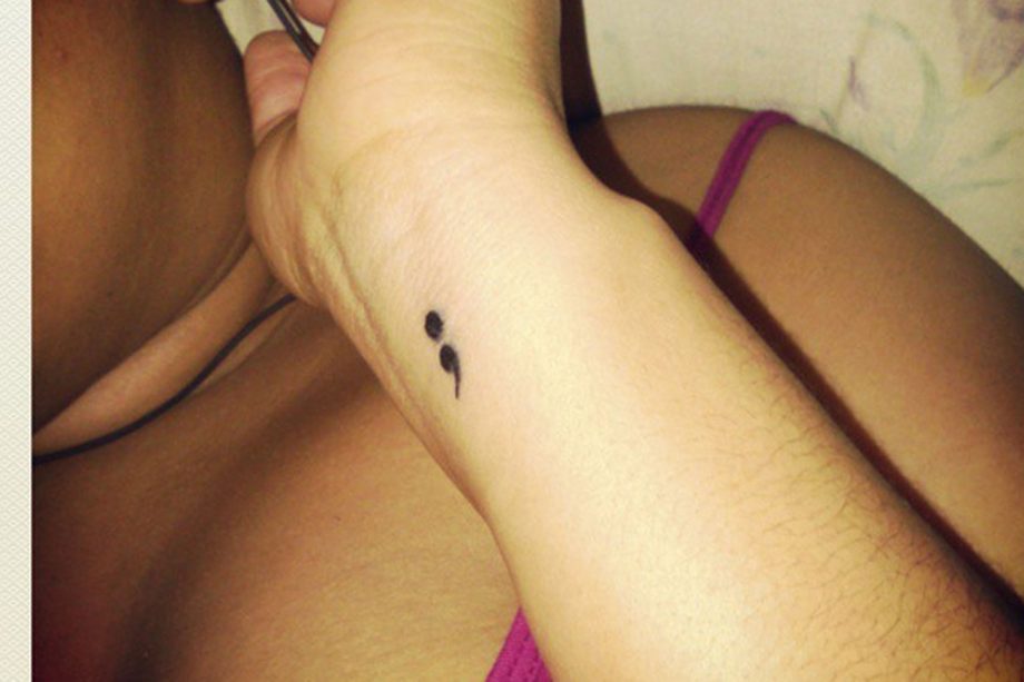 Semi-Colon Wrist Tattoo