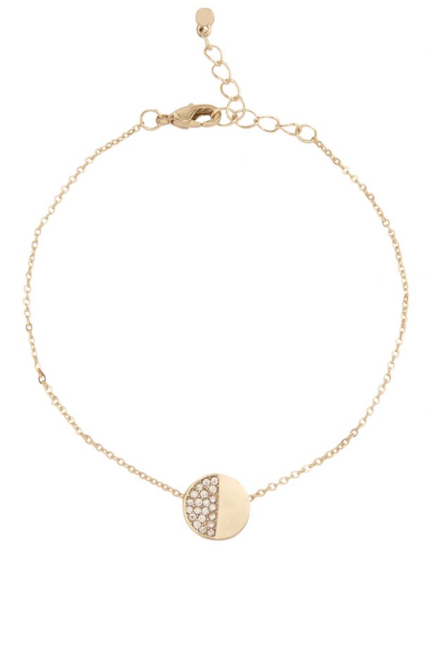 Gold Plated Diamante Disc Bracelet, Coming Soon