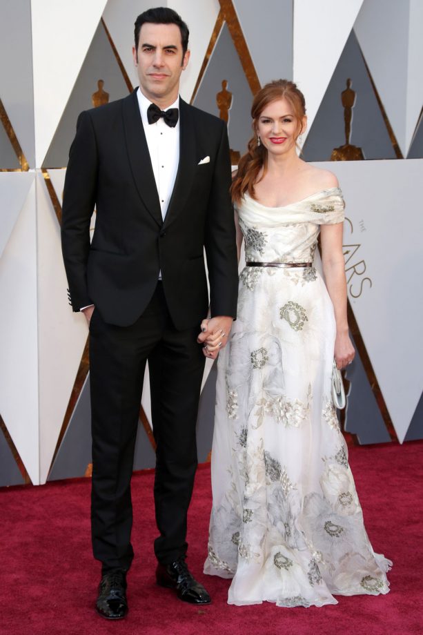 Sacha Baron Cohen And Isla Fisher At The Oscars, 2016