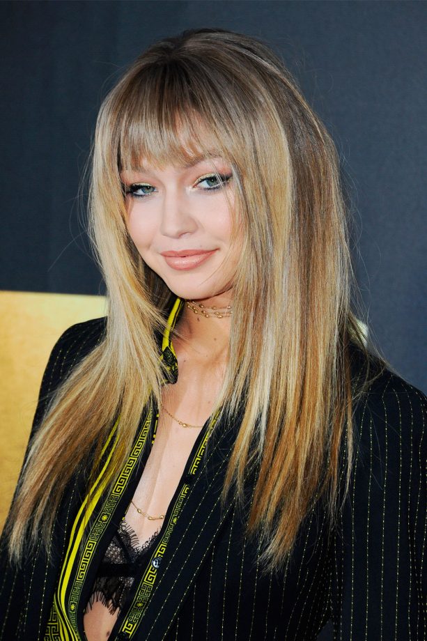 Gigi Hadid Debuts A Choppy Full Fringe, 2016