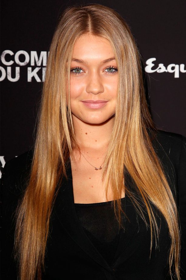 Gigi Hadid Emphasises Her Rapunzel-Like Locks With A Pin Straight Hairdo, 2013