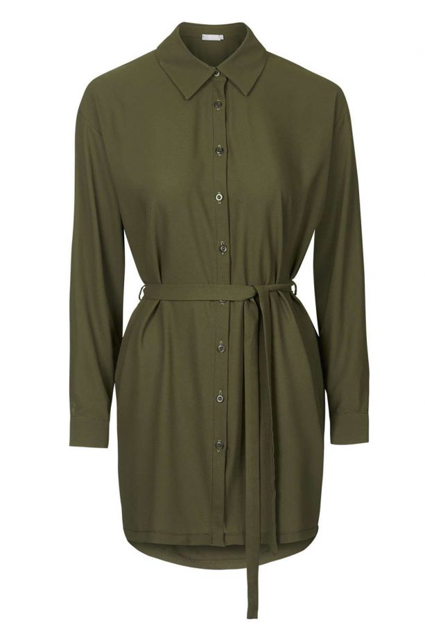 Topshop Khaki Shirt Dress, £36