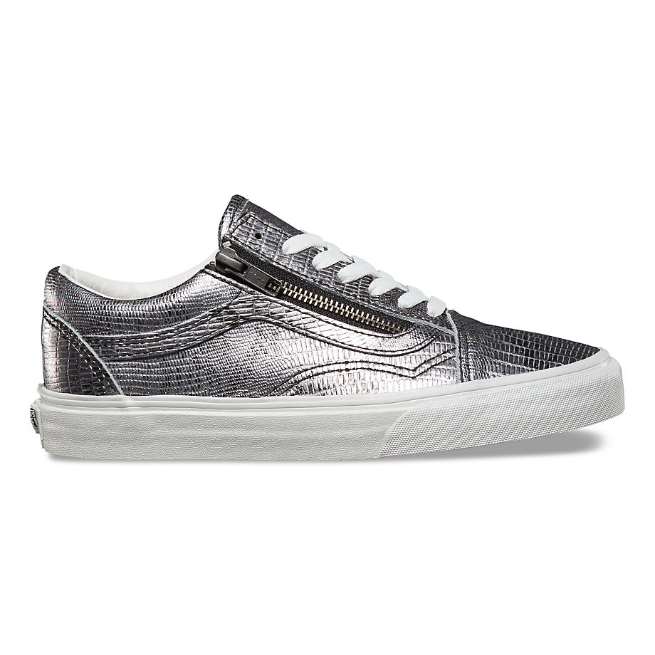 Silver Snakeskin Skaters, £70, Vans