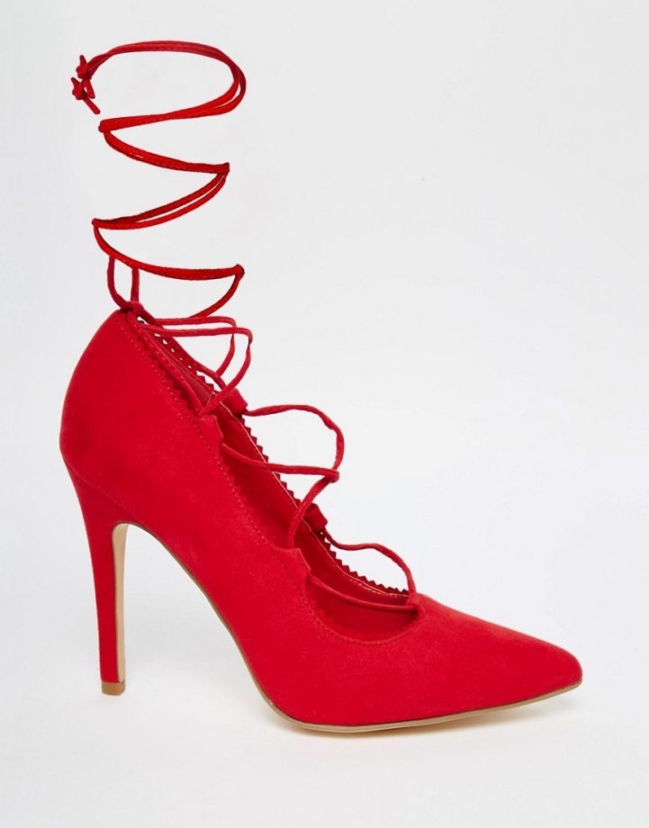 Red Lace Up Heels, £19.99, New Look