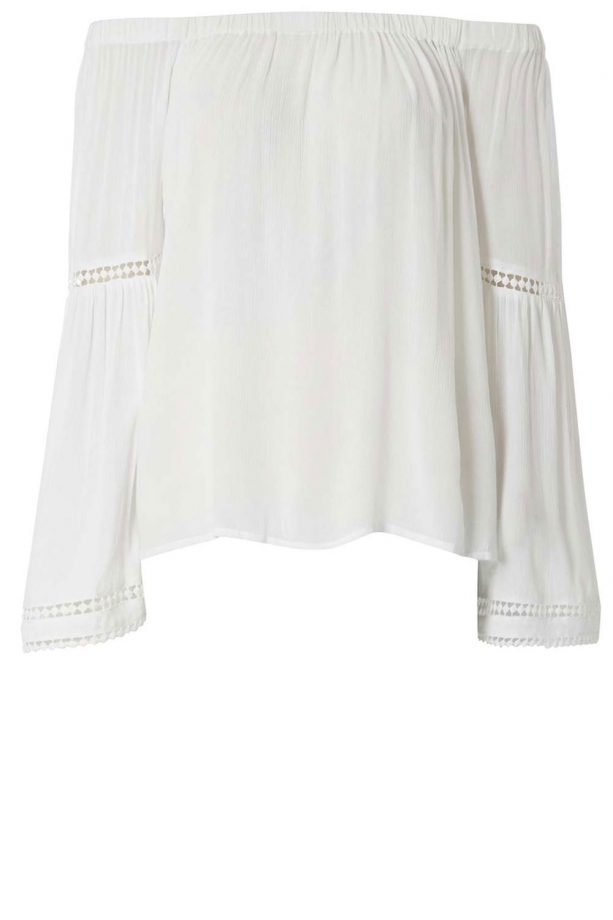 Dorothy Perkins Ivory Flare Sleeve Bardot Top, £24.00