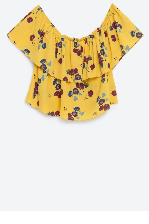 Zara Print Bardot Top, £22.99