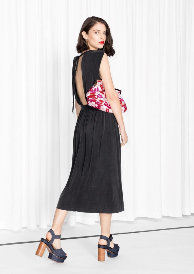 & Other Stories Black Open Back Dress, £69