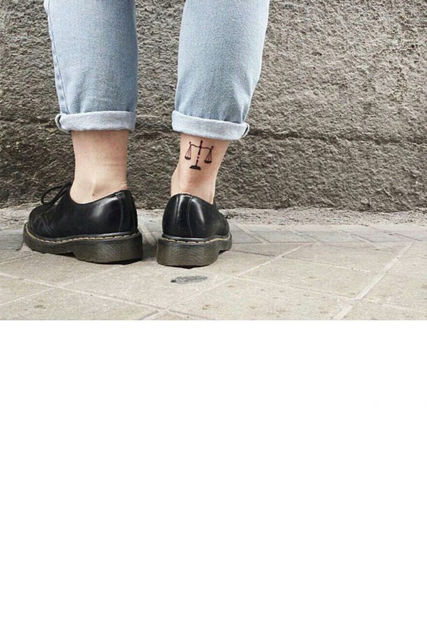 A Chic Ankle Libra Ankle Tattoo, @pablotorretattoo