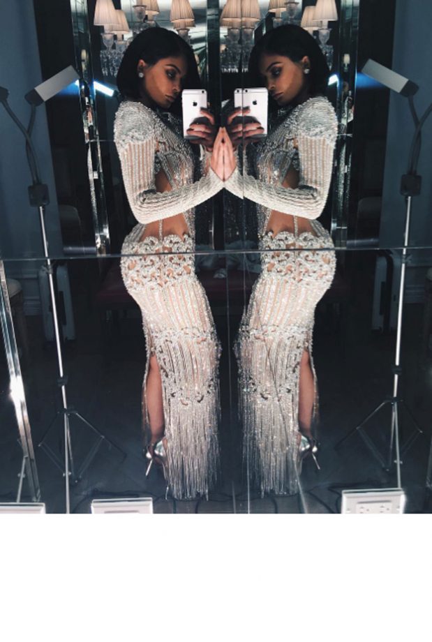 Kylie Jenner Takes A Selfie In Her Balmain Dress