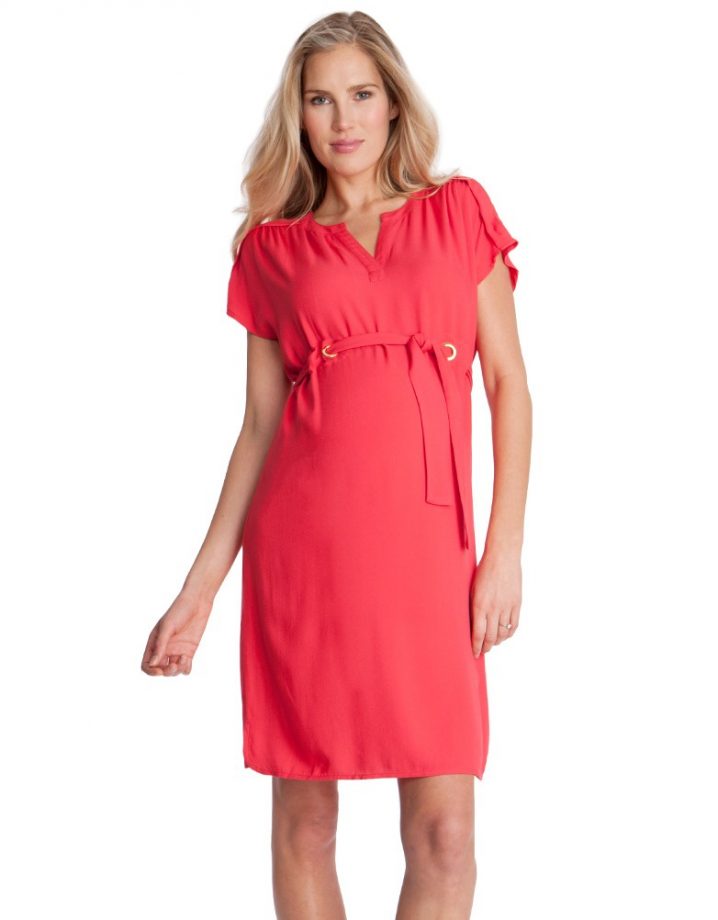 Seraphine Coral Maternity Dress, £55
