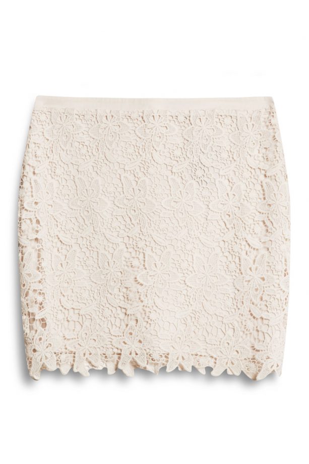 Floral Lace White Skirt, £10, Primark