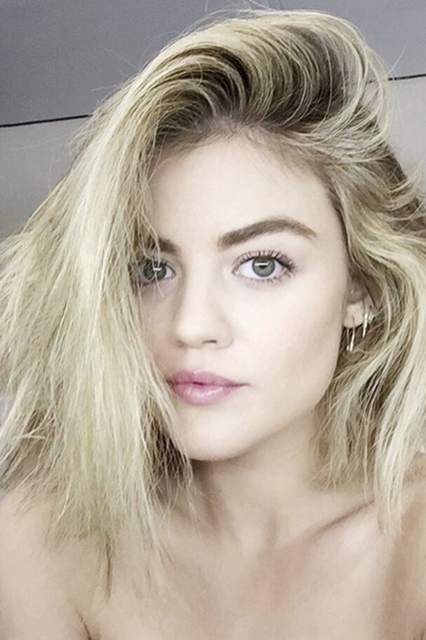 Lucy Hale Debuts A New Icy Blonde Shade, 2016