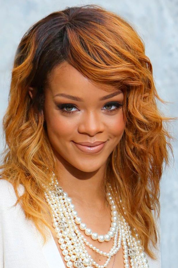 Rihanna Shows Us A Softer Side With Golden Toned Locks And Neutral Coloured Make Up, 2013