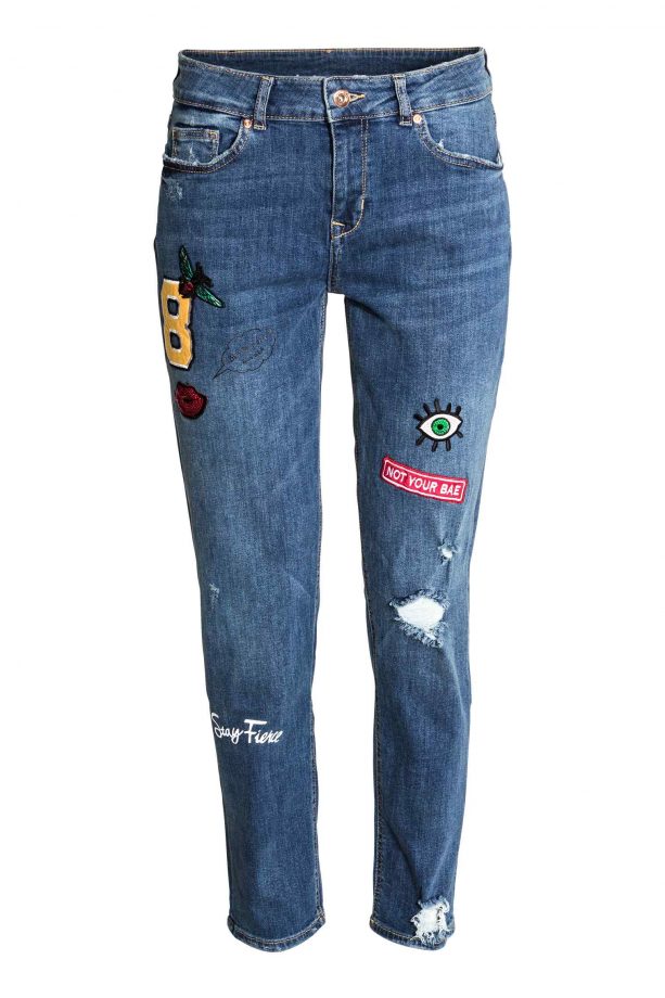 Patched Boyfriend Jeans, £29.99, H&M