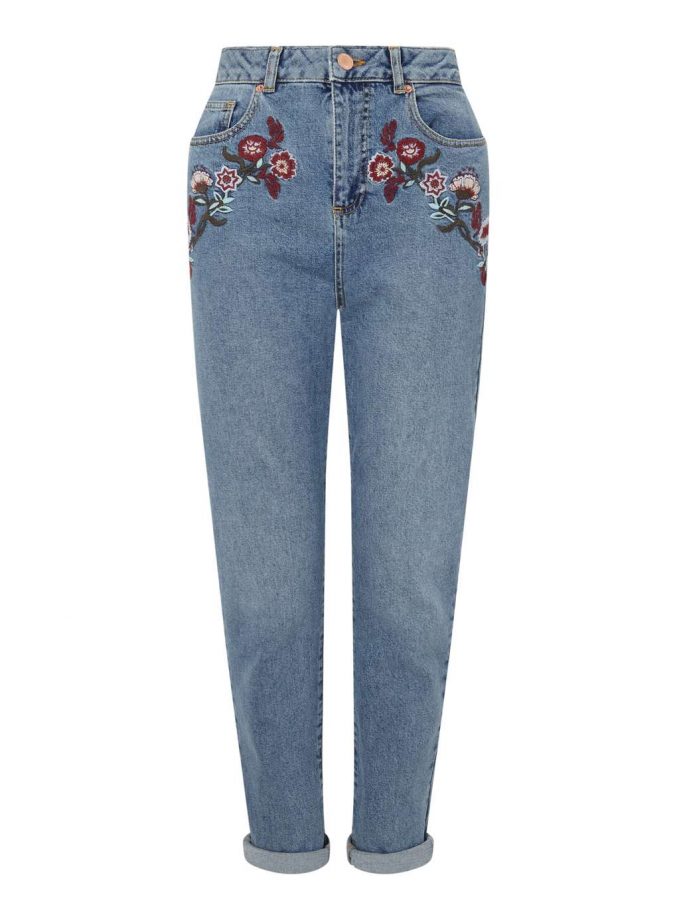 Embroidered Mom Jeans, £45, Miss Selfridge