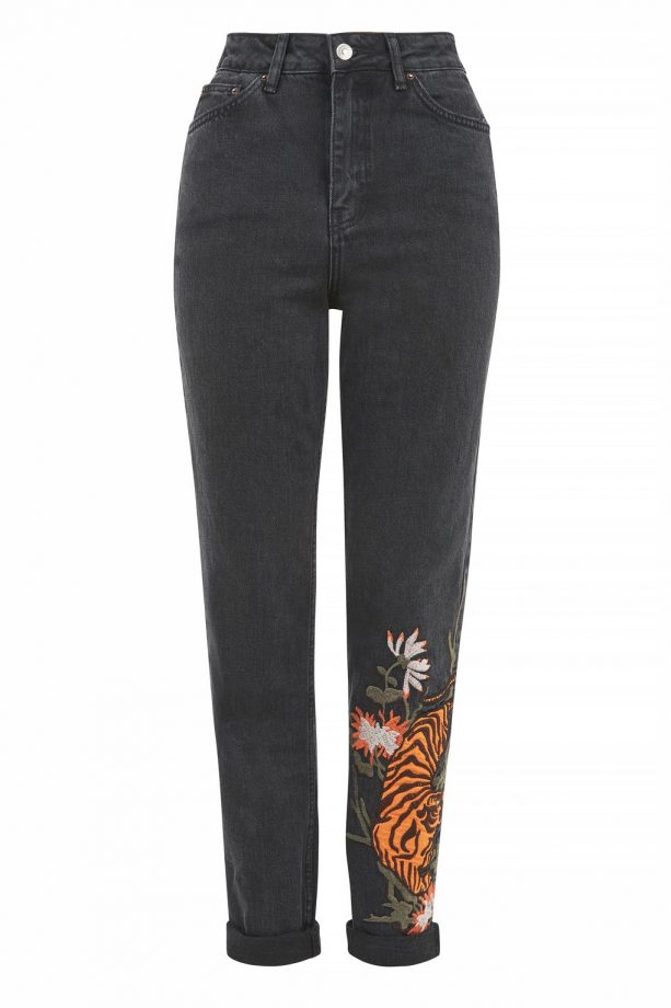 Tiger Embroidered Jeans, £55, Topshop