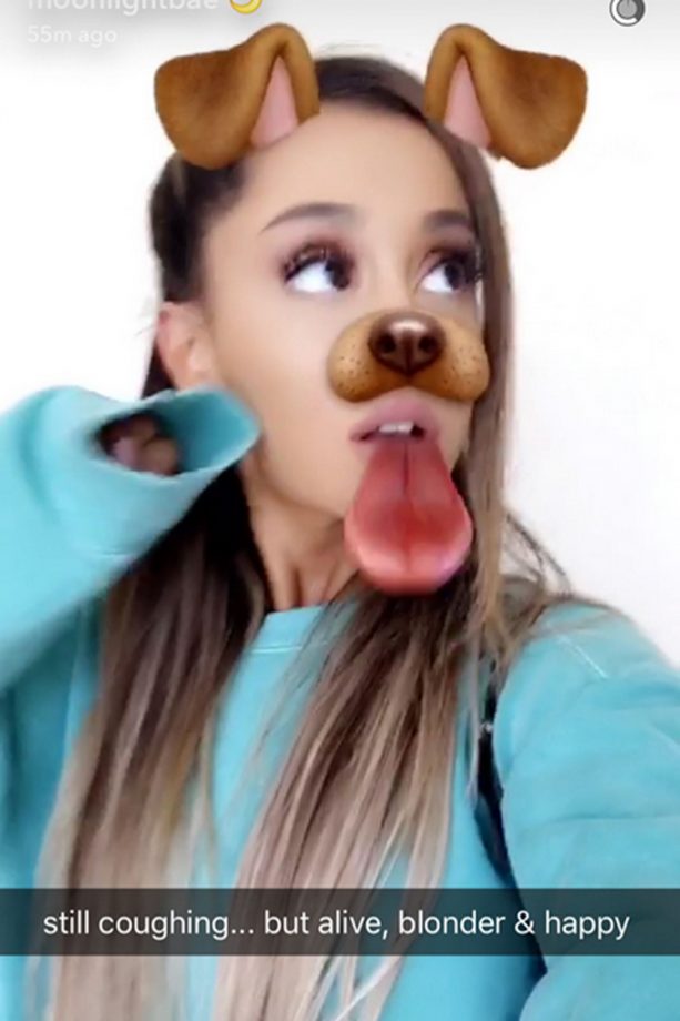Ariana Grande Debuts New Lightened Blonde Ends, 2016