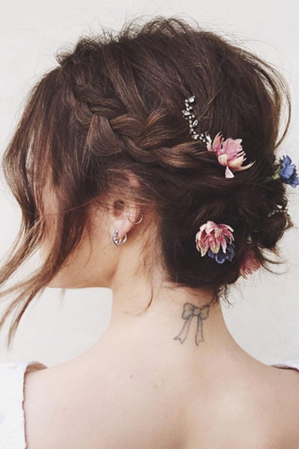 Lucy Hale Shows Off Her Floral Plaits On Instagram, Courtesy Of @Kristin_Ess