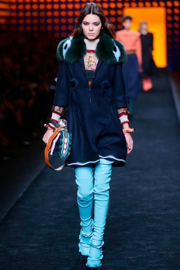 Kendall Jenner Brings A Bit Of Colour To The Runway For Fendi During Milan Fashion Week, 2016