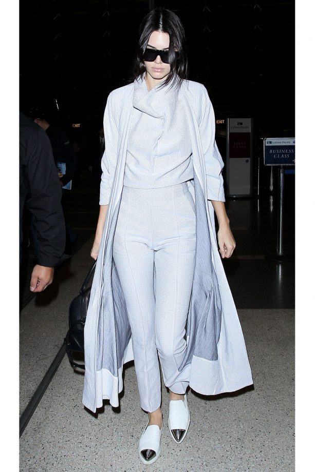 Kendall Jenner Working A Chic Work Wear Combo At LAX International Airport, Los Angeles, 2015