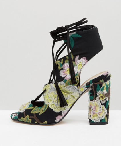 Floral Lace Up Heels, £45, ASOS